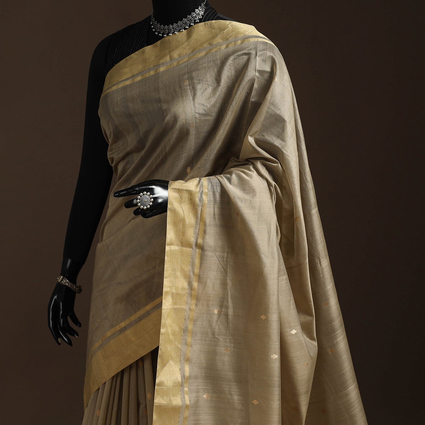 Handloom zari work chanderi silk saree 09 - handcrafted