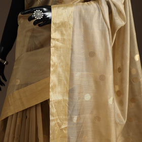 Handloom zari work chanderi silk saree 10 - handcrafted