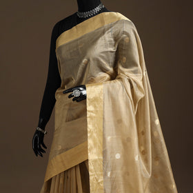 Handloom zari work chanderi silk saree 10 - handcrafted