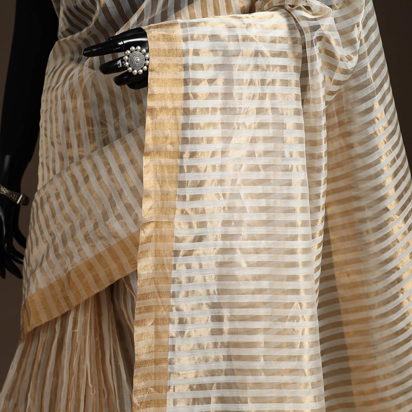 Handloom zari work chanderi silk saree 24 - handcrafted