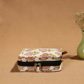 Beige Handmade Cotton Jewelry Bag - 4 Pockets | iTokri