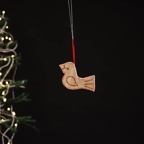 Handmade christmas ornament bird hanging 22 - handcrafted