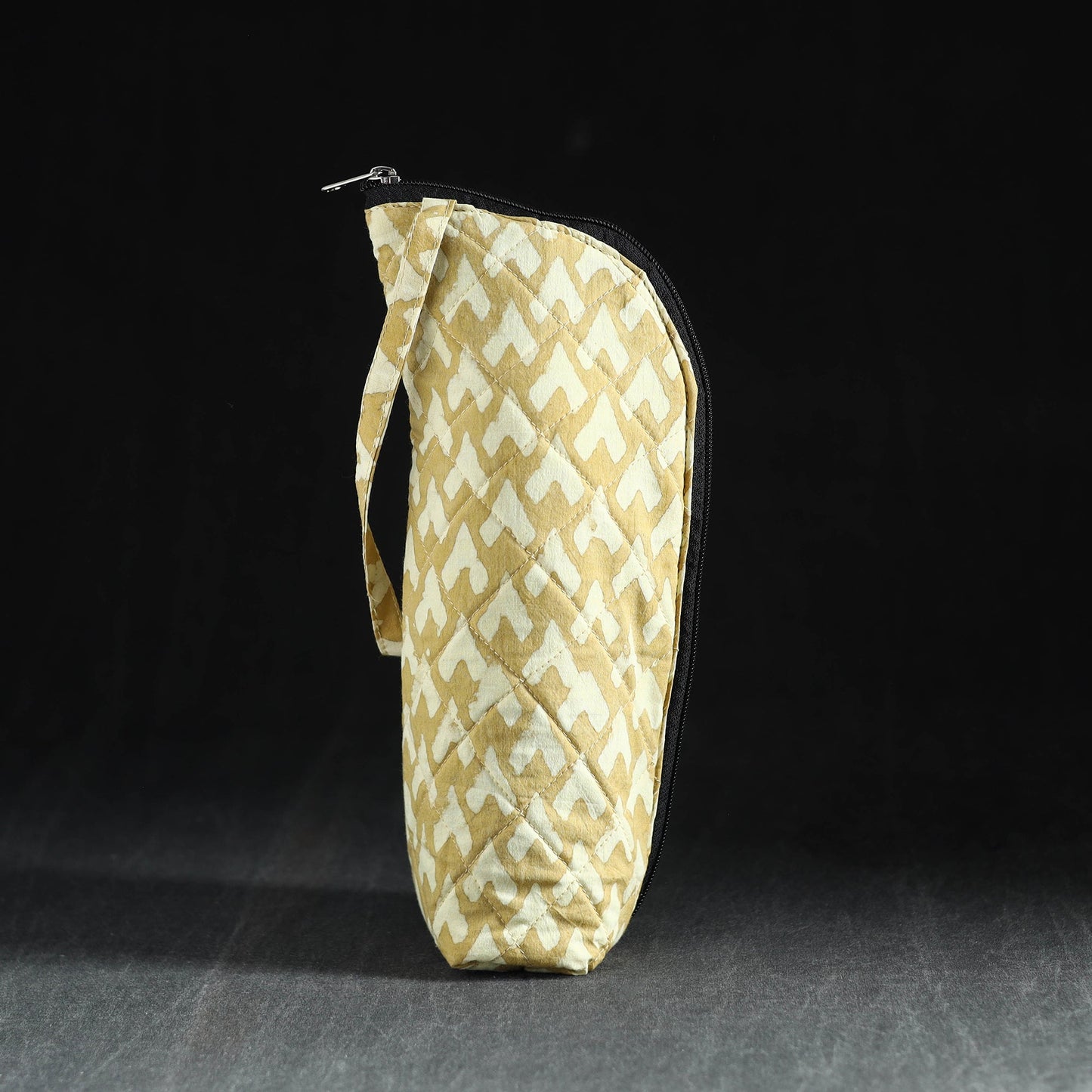 Beige Handmade Cotton 1L Water Bottle Cover