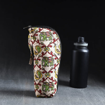 Beige Handmade Cotton 1L Water Bottle Cover