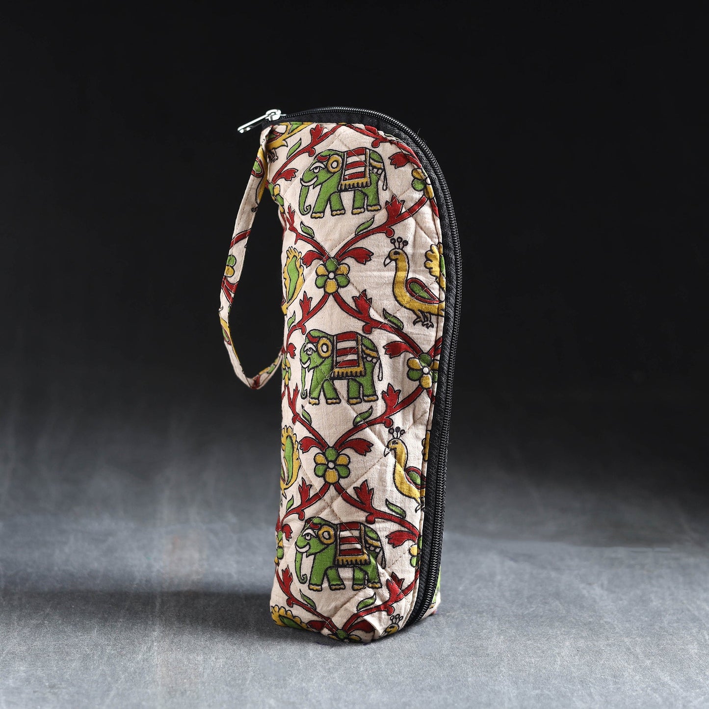 Beige Handmade Cotton 1L Water Bottle Cover