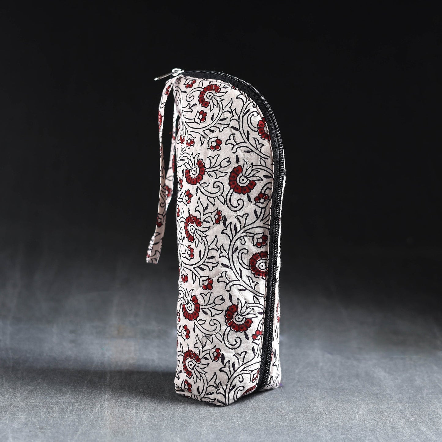 Beige Handmade Cotton 1L Water Bottle Cover