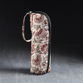 Beige Handmade Cotton 1L Water Bottle Cover