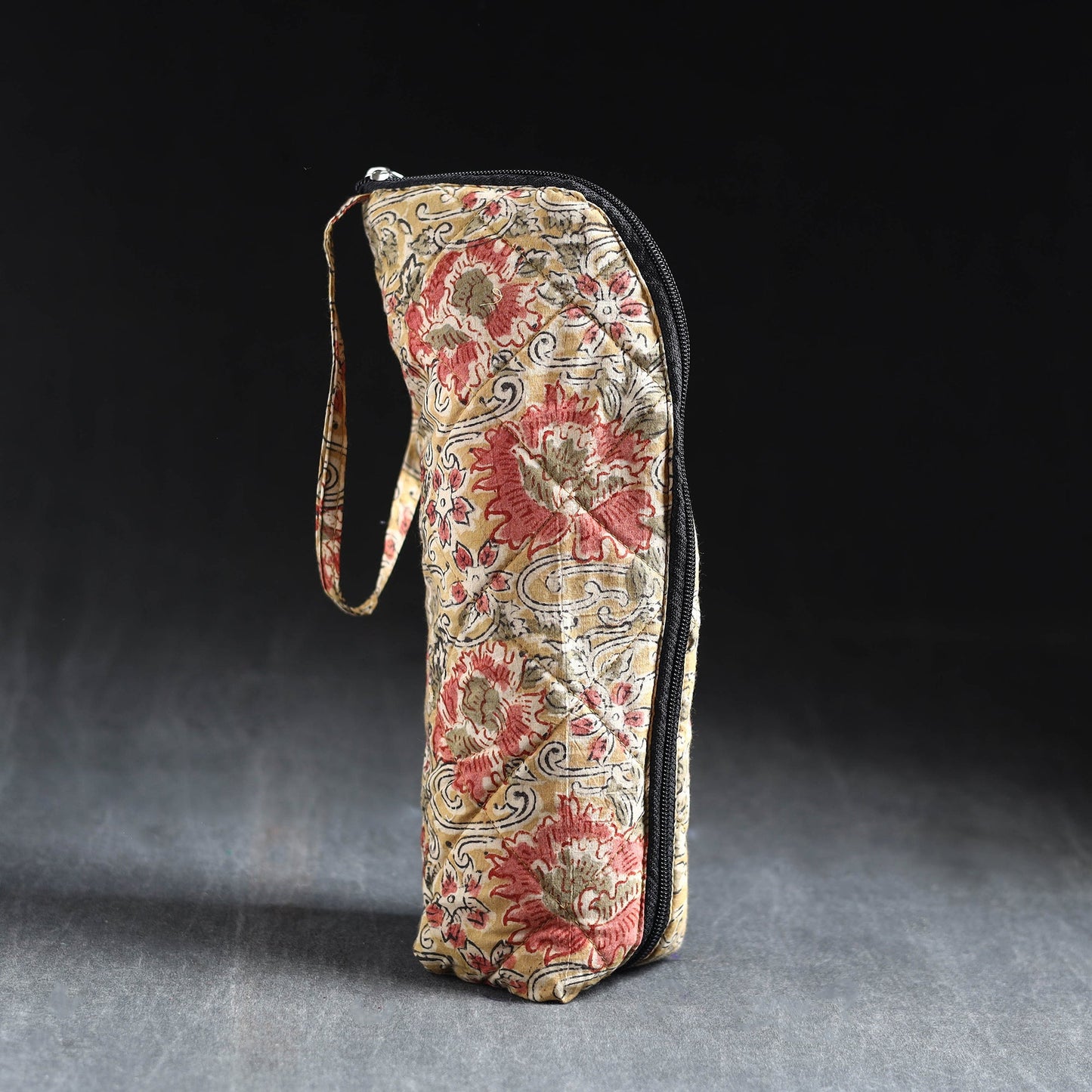 Beige Handmade Cotton 1L Water Bottle Cover