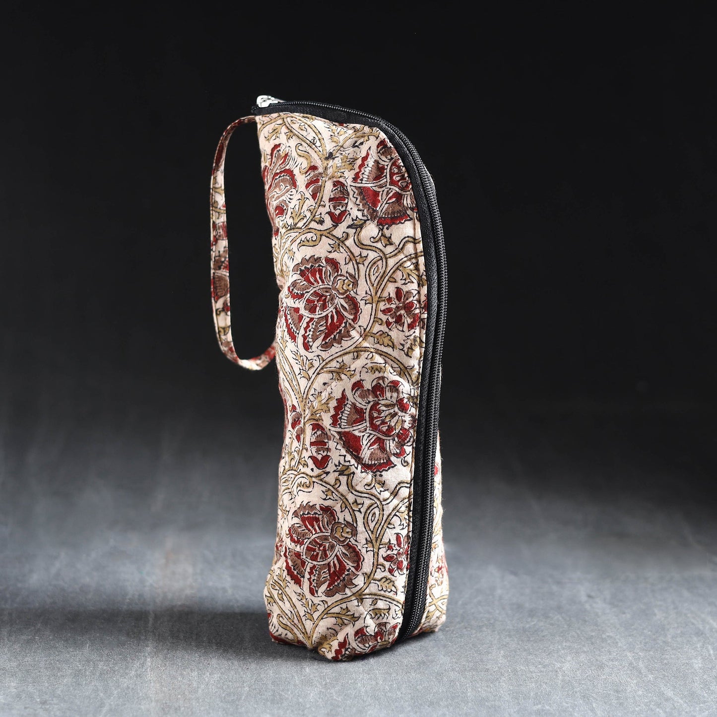 Beige Handmade Cotton 1L Water Bottle Cover