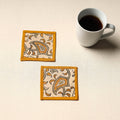 Beige Handmade Cotton Coasters (Set of 2)