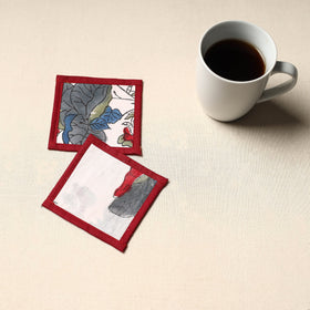 Beige Handmade Cotton Coasters (Set of 2)