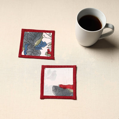 Beige Handmade Cotton Coasters (Set of 2)