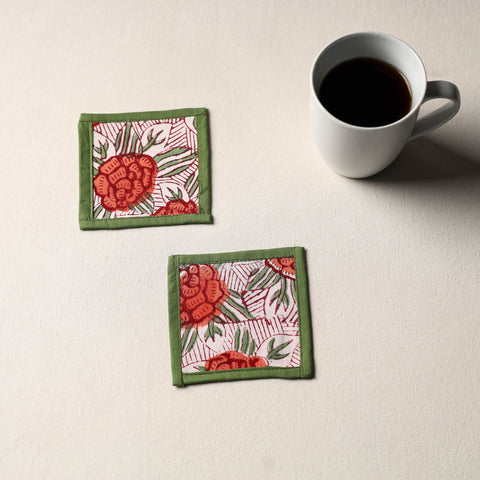 Beige Handmade Cotton Coasters (Set of 2)