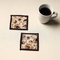 Beige Handmade Cotton Coasters (Set of 2)