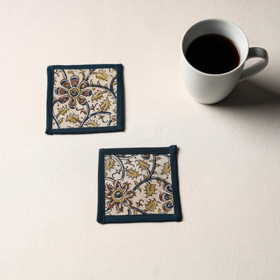 Beige Handmade Cotton Coasters (Set of 2)