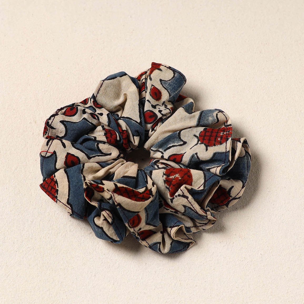 Beige Handmade Cotton Elastic Rubber Band/Scrunchie