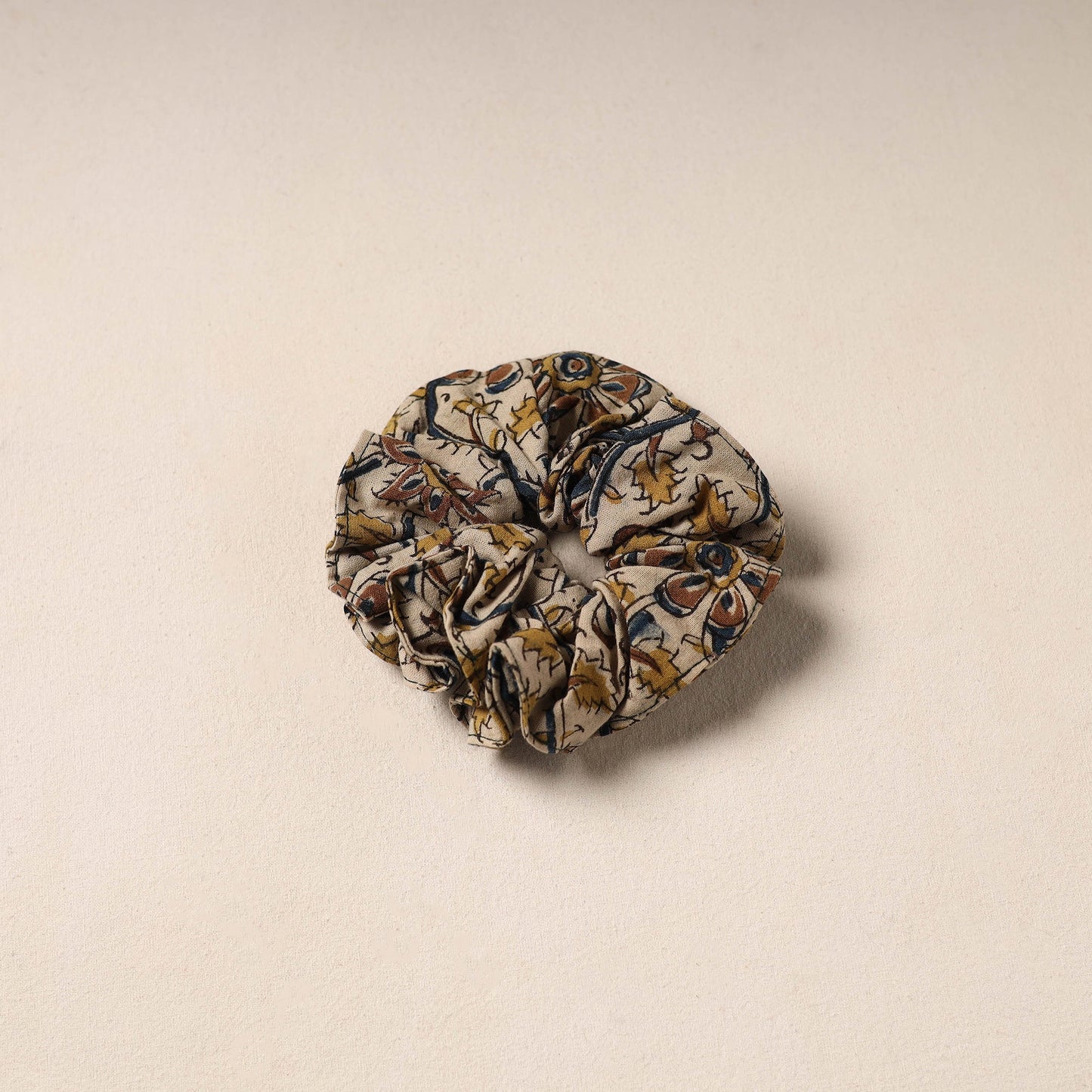 Beige Handmade Cotton Elastic Rubber Band/Scrunchie