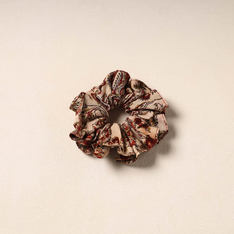 beige Handmade Cotton Elastic Rubber Band/Scrunchie