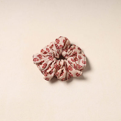Beige Handmade Cotton Elastic Rubber Band/Scrunchie