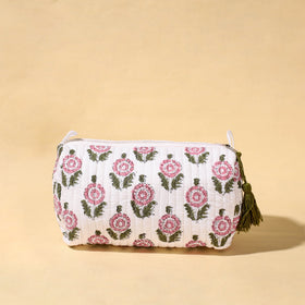  Handmade Cotton Fabric Quilted Utility Pouch With Tassel 