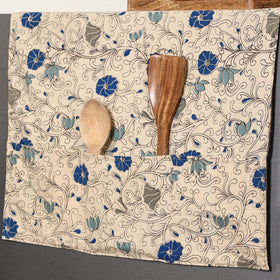 Beige Handmade Cotton Fridge Top Cover with Multiple Pockets