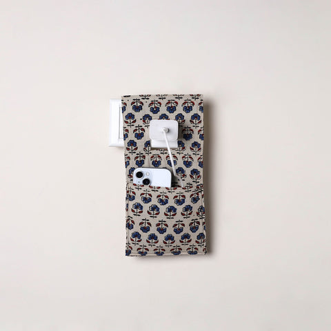 Beige Handmade Cotton Mobile Charging Holder