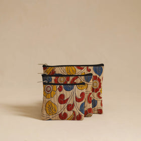 Beige - handmade cotton multipurpose utility pouch (set