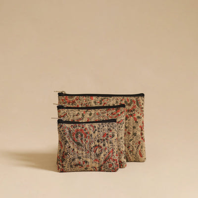 Buy Beige Handmade Cotton Utility Pouch Set