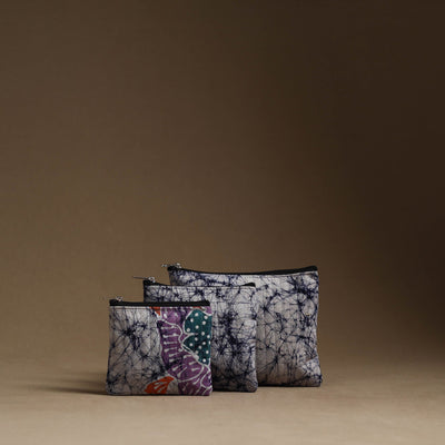 Beige Handmade Cotton Multipurpose Utility Pouches (set of 3)