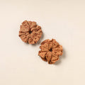 Beige - handmade cotton rubber bands/scrunchies (set of 2)
