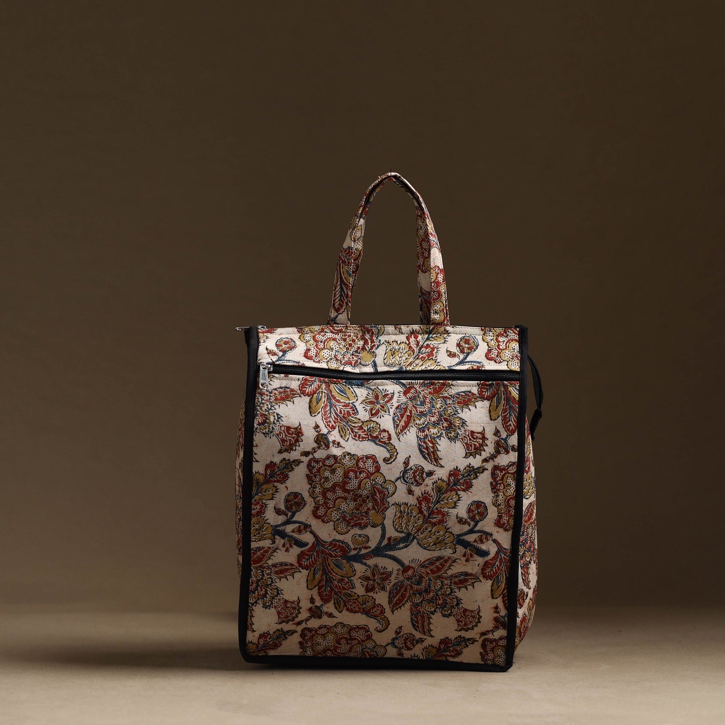 Beige Handmade Cotton Shopping Hand bag