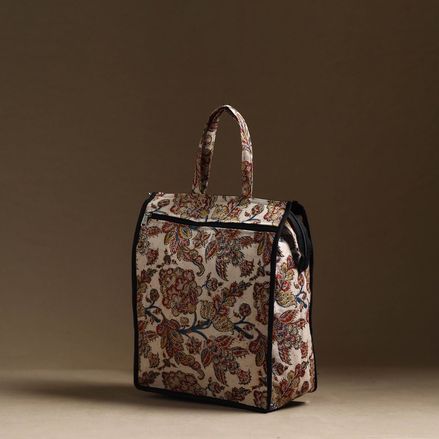 Beige Handmade Cotton Shopping Hand bag