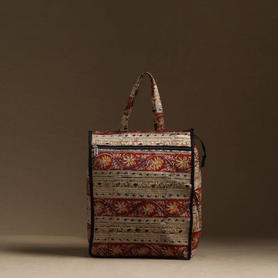 Beige Handmade Cotton Shopping Hand bag