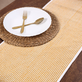 Beige Handmade Cotton Table Runner
