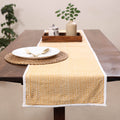 Beige Handmade Cotton Table Runner
