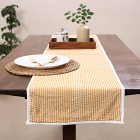 Beige Handmade Cotton Table Runner