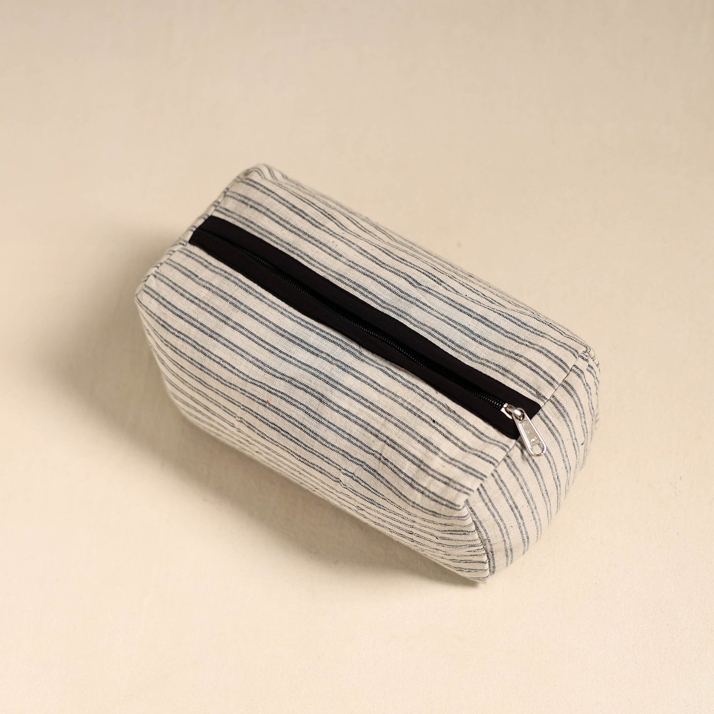  Beige Handmade Cotton Toiletry Bag 