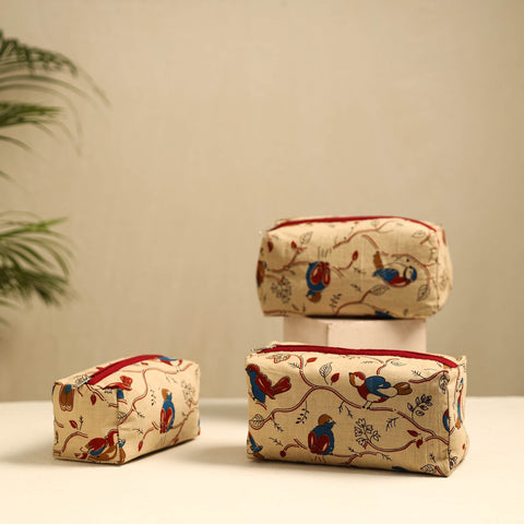  Handmade Cotton Toiletry Bags (Set of 3) 