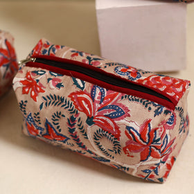  Beige Handmade Cotton Toiletry Bags (Set of 3)