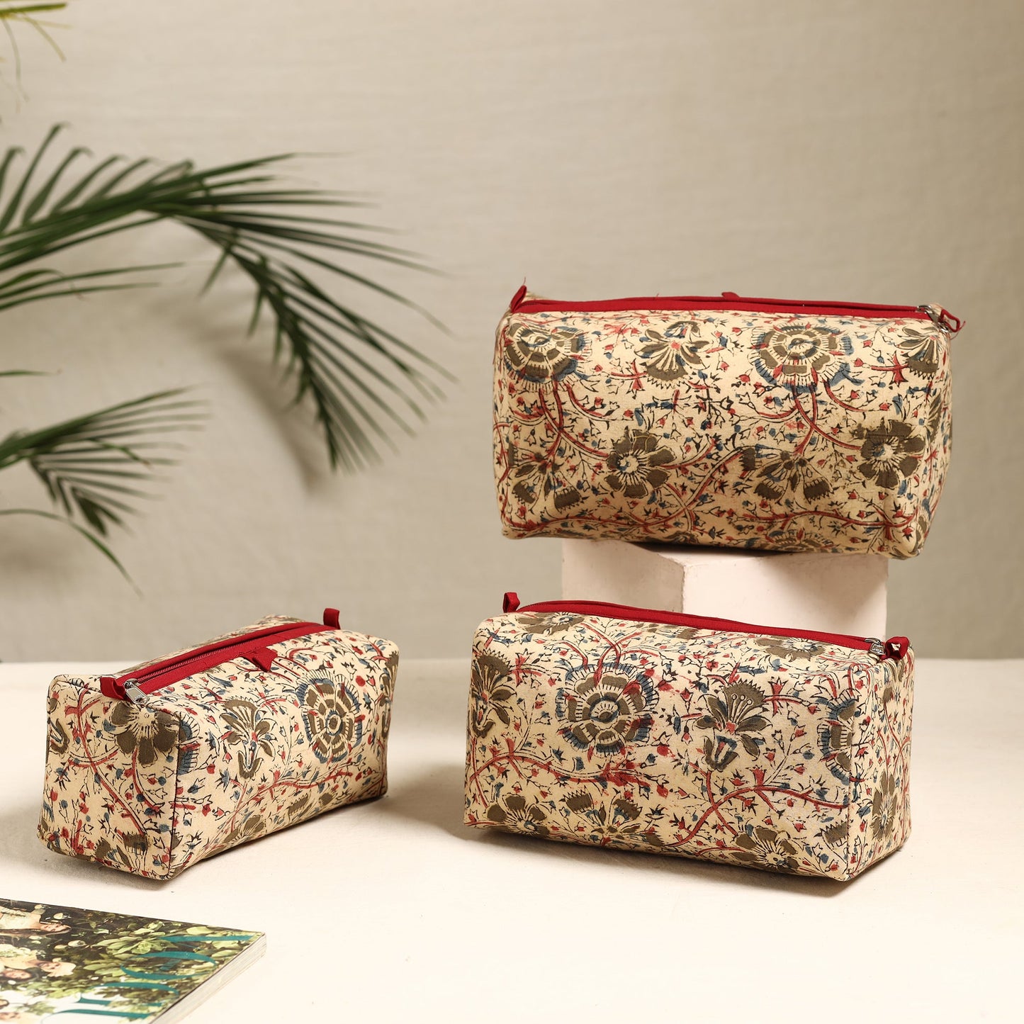  Handmade Cotton Toiletry Bags (Set of 3) 100 
