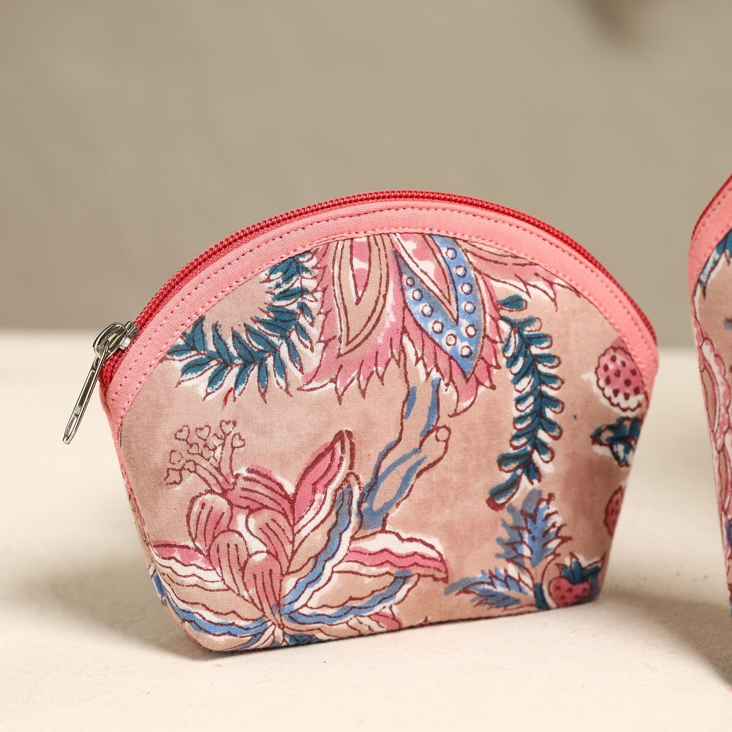  Beige Handmade Cotton Toiletry Bags (Set of 3) 