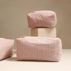 Beige - handmade cotton toiletry bags (set of 3) 17