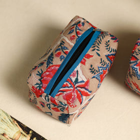  Beige Handmade Cotton Toiletry Bags (Set of 3)