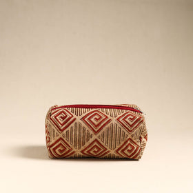  Beige Handmade Cotton Toiletry Pouch 