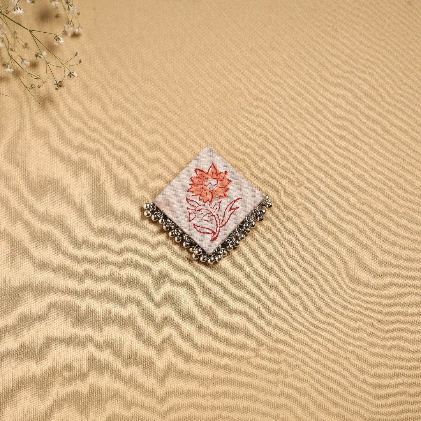 Handmade fabart ghungroo work hair clip 09 - handcrafted