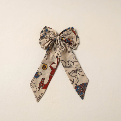 Beige Handmade Fabric Bow Hair Clip