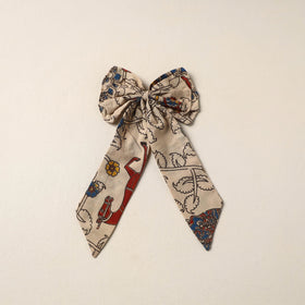 Beige Handmade Fabric Bow Hair Clip