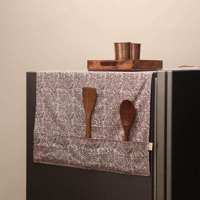 Handmade fridge top cover with multiple pockets 02