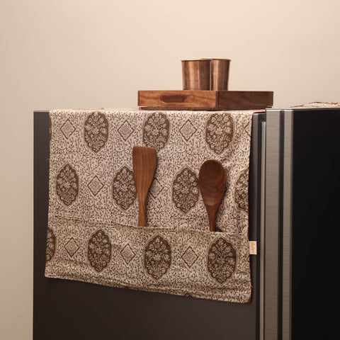 Handmade fridge top cover with multiple pockets 04