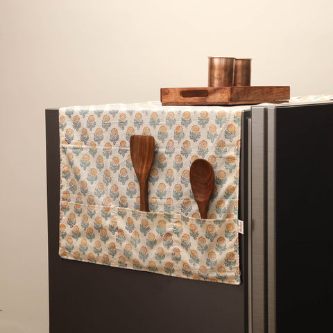 Handmade fridge top cover with multiple pockets 06